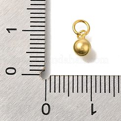 スターリングシルバーのラウンドチャーム925個  丸カン付き  ゴールドカラー  6x4mm  穴：3mm&nbsp;STER-G043-08A-G