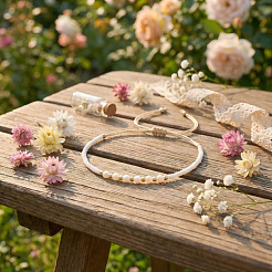 Braccialetti intrecciati regolabili da donna con perle artificiali e perline di vetro.&nbsp;NV1607-4