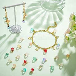 84 pendentif en verre peint par pulvérisation transparent de 7 styles et deux tons&nbsp;GLAA-FH0001-40