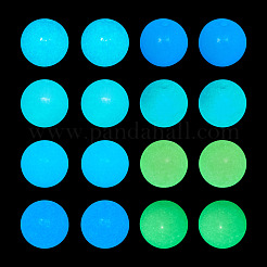 128 шт. 8-х цветные синтетические светящиеся круглые бусины из камня G-KS0001-15