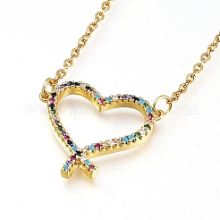 Colliers et boucles d'oreilles en laiton avec pendentif zircone cubique parures Jeweley&nbsp;SJEW-L154-12
