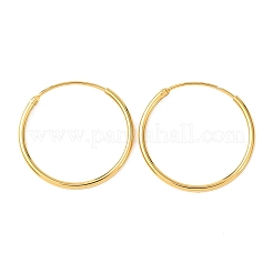 925 plata esterlina pendientes de aro huggie&nbsp;EJEW-C179-05B-G