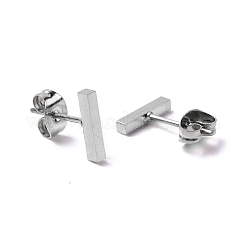 変色しない304ステンレススチール製女性用立方体スタッドピアス  ステンレス鋼色  9.8x1.6x1.8mm  ピン：0.8mm&nbsp;EJEW-K243-01P