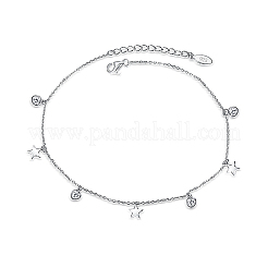 Комплекты браслетов и ожерелий из стерлингового серебра с микропаве из прозрачных кубических цирконий в форме звезд и круглых подвесок XB3550-3