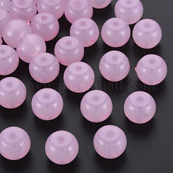Perles en acrylique de gelée d'imitation, baril, perle rose, 13x10.5mm, Trou: 2.5mm, environ 375 pcs/500 g
