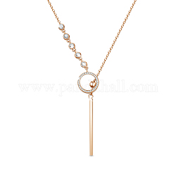 Shegrace 925 collares con colgante de plata esterlina, Con grado aaa circonio cúbico y cadenas de cable., oro rosa, 27.95 pulgada (71 cm)