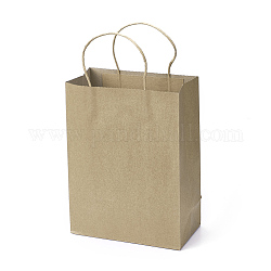 Чистые цветные бумажные пакеты, подарочные пакеты, сумки для покупок, с ручками, прямоугольные, деревесиные, 28x21x11 см