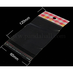 Cellophane Bags, Rectangle, Inner Size: about 6cm wide, 12cm long, hole: 3mm, Unilateral Thickness: 0.035mm