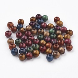 Perles acryliques, perles d'imitation oeil de tigre, ronde, couleur mixte, 7~7.5mm, Trou: 1.8mm, environ 1900 pcs/500 g