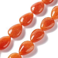Chapelets de perles en aventurine rouge naturelle, larme, 18~19x13~14x7.5~8mm, Trou: 1.2mm, Environ 22 pcs/chapelet, 15.35''~15.75'' (39~40 cm)