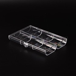 (Defective Closeout Sale), Rectangle Clear Plastic Bead Containers with Lid, Clear, 181x122x25mm