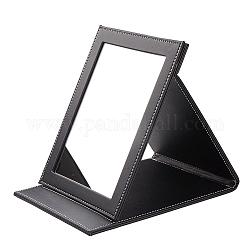 Кожаные зеркала пу, прямоугольные, чёрные, 23x18.1x2.1 см
