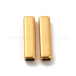 Revestimiento iónico (ip) 304 perlas de acero inoxidable, Rectángulo, real 18k chapado en oro, 15x4x4mm, agujero: 2.8x2.8 mm