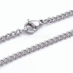 Collares de cadenas de torsión y cadenas de freno de acero inoxidable 304, con cierre de langosta, color acero inoxidable, 20 pulgada (50.8 cm)