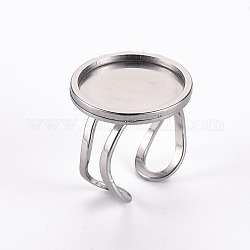201 ajuste de anillo de almohadilla de acero inoxidable, Corte con laser, color acero inoxidable, Bandeja: 18 mm, tamaño de EE. UU. 7 1/4 (17.5) ~ tamaño de EE. UU. 8 (18 mm)