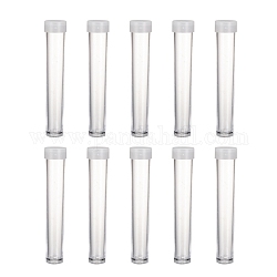Clear Tube Plastic Bead Containers with Lid, 13.5mm wide, 76mm long