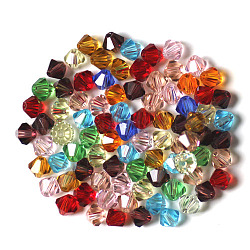 Abalorios de cristal austriaco de imitación, aaa grado, facetados, bicono, color mezclado, 4x4mm, agujero: 0.7~0.9 mm