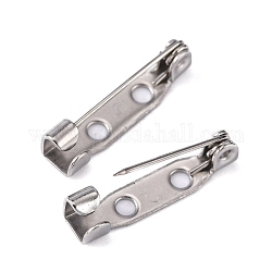 304 Stainless Steel Pin Brooch Back Bar Findings, Stainless Steel Color, 19x5x5mm, Pin: 0.8mm