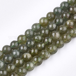Perles d'apatite verts naturels brins, ronde, 6mm, Trou: 1mm, Environ 73 pcs/chapelet, 15.5 pouce