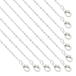 Iron Cable Chain Necklace Making, with Lobster Claw Clasps & Chain Extenders, Soldered, Silver, 17-3/4 inch(45cm)