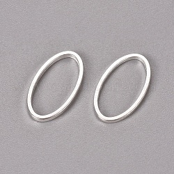 Anelli collegamenti in ottone, ovale, colore argento placcato, circa 8 mm di larghezza, 16 mm di lunghezza, 1 mm di spessore