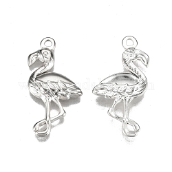 201 Stainless Steel Pendants, Ostrich, Stainless Steel Color, 30x15x2.5mm, Hole: 1.8mm