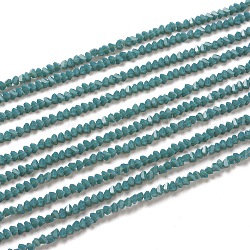 Filo di perline in vetro, vetro d'imitazione di giada, sfaccettato, poligono, blu cadetto, 2.5x2.5x2.5mm, Foro: 0.7 mm, circa 150pcs/filo, 13.39'' (34 cm)