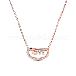 Ожерелье shegrace awesome 925 из стерлингового серебра, с любовью в микро проложить ааа фианитами сердца кулон, розовое золото , 15.7 дюйм