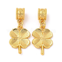 Ciondoli pendenti europei in lega di stile tibetano, Ciondoli di grandi dimensioni, trifoglio, oro, 30mm, ciondoli:20x13x2mm, Foro: 4.5 mm