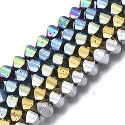 Chapelets de perles en hématite synthétique sans magnétiques, torsion rond, couleur mixte, 5.5x5x5mm, Trou: 1mm, Environ 73~76 pcs/chapelet, 15.75 pouce ~ 16.53 pouces (40~42 cm)