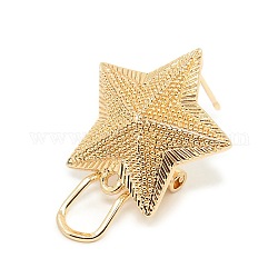 Five-Pointed Star Alloy Earring Stud Earring Findings, with Loop, Long-Lasting Plated, Golden, 22x23x5mm, Hole: 1mm, Pin: 0.9mm
