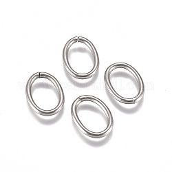 Anillos de salto de 304 acero inoxidable, anillos del salto abiertos, oval, color acero inoxidable, 13x9.5x1.5mm, diámetro interior: 10x6.5 mm