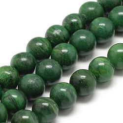 Natürliche afrikanische Jade Perlen Stränge, Runde, 12 mm, Bohrung: 1.5 mm, ca. 33 Stk. / Strang, 15.7 Zoll
