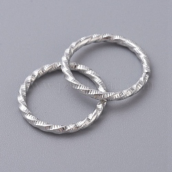 Anelli di salto strutturati in ferro, anelli di salto aperti, per fare gioielli, argento, 19.5x1mm, 18 gauge, diametro interno: 16mm, 1000pcs/scatola