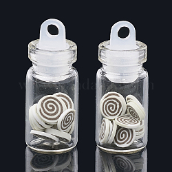 Handgemachte Polymer Clay Nagelkunstdekoration Zubehör, mit Glaswunschflasche und Ccb-Flaschenverschluss, Kamel, 4~6 mm, Flasche: 27.5x11mm, Bohrung: 3 mm