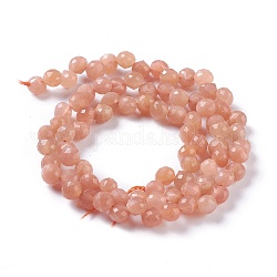 Natürliche sunstone Perlen Stränge, oben gebohrt, facettiert, Träne, 4~5 mm, Bohrung: 0.8 mm, ca. 81 Stk. / Strang, 16.54 Zoll (42 cm)