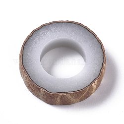 Bodhi Schmuckherstellung, halbfertiger Bodhi-Ring aus weißer Jade, rauchig, 23x5.5 mm, Innendurchmesser: 12 mm