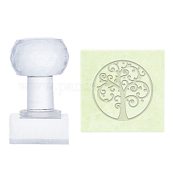 PH PandaHall Tree Soap Stamp Tree of Life Acrylic Stamp with Handle Square Soap Chapter Imprint Stamp for Handmade Soap Cookie Clay Pottery Stamp Biscuits Gummier Making Projects