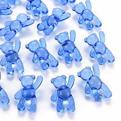 Transparente Acryl Perlen, Bär, Blau, 37x28x13 mm, Bohrung: 2.5 mm, ca. 133 Stk. / 500 g