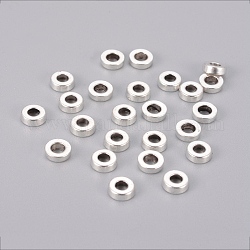 Perles séparateurs de style tibétain , sans plomb et sans cadmium, donut, argent antique, longueur d'environ 6 mm ,  largeur de 6 mm, épaisseur de 2mm, Trou: 3mm
