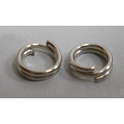Anillos partidos de hierro, anillos de salto de doble bucle, Sin cadmio y níque y plomo, Platino, 4x1.4mm, aproximamente 3.3 mm de diámetro interior, aproximamente 600 unidades / 30 g