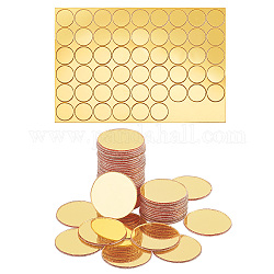 Pandahall elite 100 stücke gold acryl spiegel wandaufkleber, Selbstklebende Spiegelfliesen, für zu Hause Wohnzimmer Schlafzimmer Dekoration, Flachrund, 19.5x1 mm