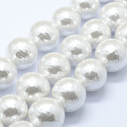 Shell Perlen Stränge, Runde, creme-weiß, 14 mm, Bohrung: 1 mm, ca. 28 Stk. / Strang, 15.7 Zoll