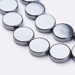 Non magnetici perle ematite sintetico fili, rotondo e piatto, 8x2mm, Foro: 1 mm, circa 50pcs/filo, 15.55 pollice