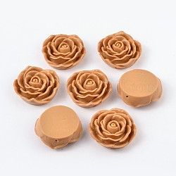 Resin Beads, Flower Rose, Camel, 45x18mm, Hole: 1.5mm