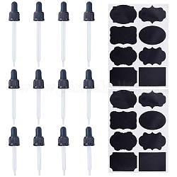 Набор стеклянных каплевидных градуированных пипеток, с наклейками на доске, чёрные, 14 шт / комплект