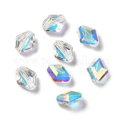 Verre imitation perles de cristal autrichien, facette, Toupie, clair ab, 12x10.5x6mm, Trou: 1.5mm