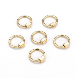 Ciondoli con moschettone a vite in ottone, per fare collane, anello rotondo, oro, 20x19x2mm, vite: 6x5.5 mm