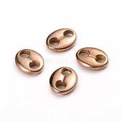 Ion Plating(IP) 304 Stainless Steel Oval Links connectors, Coffee Bean, Rose Gold, 8x10.5x2mm, Hole: 2.5mm