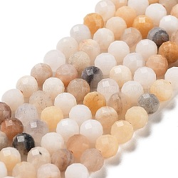 Chapelets de perles en aventurine rose naturel, facette, ronde, 5.5~6mm, Trou: 1mm, Environ 64~65 pcs/chapelet, 15.04'' (38.2 cm)